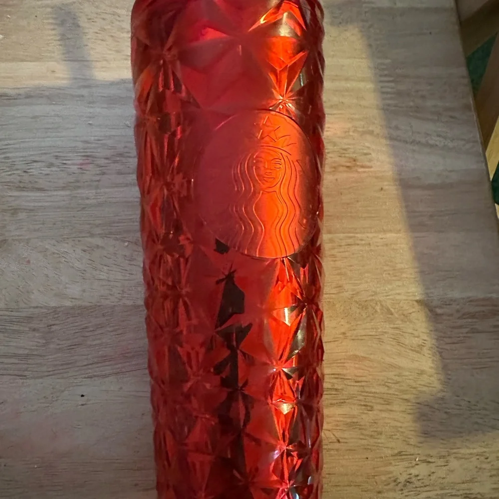 Starbucks Vibrant Red Glass Tumbler